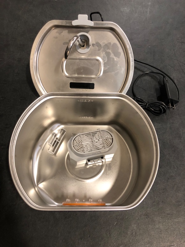 Photo 1 of Cat Water Fountain Stainless Steel: 108oz/3.2L Cat Fountain for Drinking- Pet Water Fountain Inside - Automatic Dog Watering Dispenser Bowl - Pet Feeding & Watering Supplies - Water Level Window