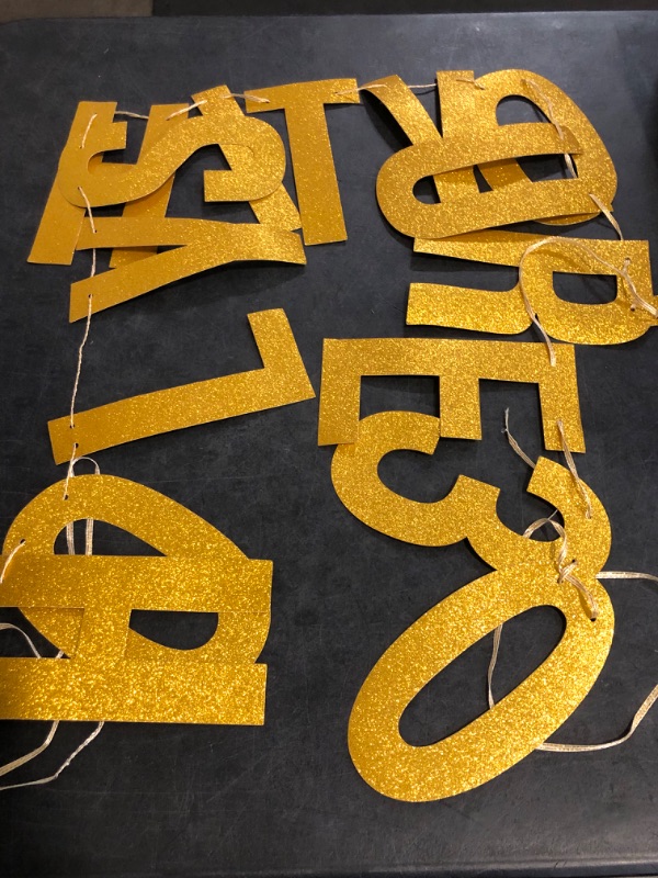 Photo 1 of Holy Shit You're 30 Banner – Funny 30th Birthday Party Decorations for Her Him,Glitter Gold Sign for Party Backdrop,Wall Decor,and Celebration Supplies