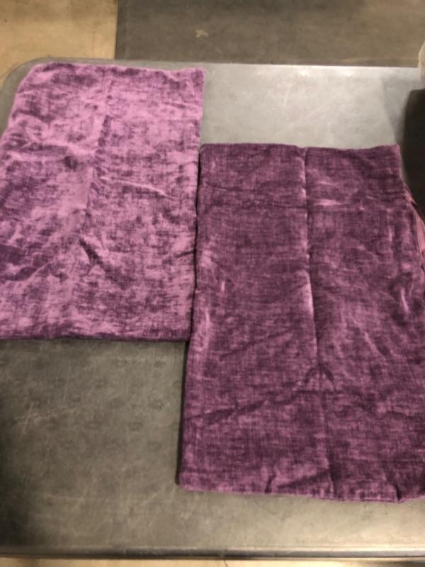 Photo 1 of CaliTime Throw Pillow Covers Decorative 12 X 20 Inches Pack of 2 Cozy Chenille Cushion Cases for Couch Sofa Bed Living Room Home Plum Purple