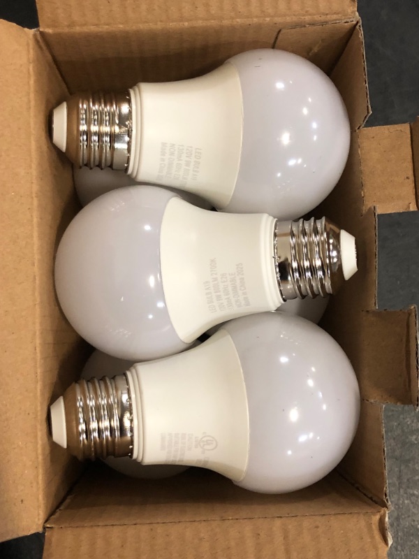 Photo 1 of TJOY 6 Pack A19 LED Light Bulbs, 60 Watt Equivalent LED Bulb, Soft Warm White 2700K, Efficient 9W, E26 Standard Base, Non Dimmable Energy Saving Lightbulb, 800LM, 80 CRI, 120V, UL Listed