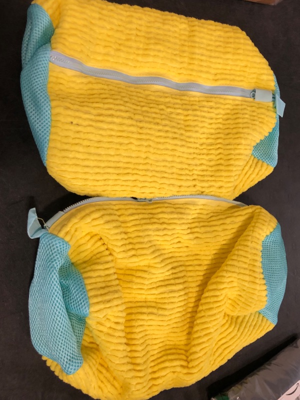 Photo 1 of 2Pcs Shoe Washing Machine Bag,Cleaning Bag for All Shoe Types,Laundry Shoe Bag for Washer and Dryer (Yellow)