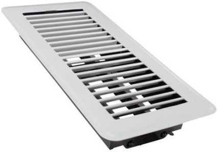 Photo 1 of Rocky Mountain Goods Floor Register Vent for 4-Inch by 10-Inch Vent Openings (Item Dimensions 11.5 x 5.5") - Easy Adjust Air Supply Lever - Premium Finish - Heavy Duty to Allow Walk on use (White)