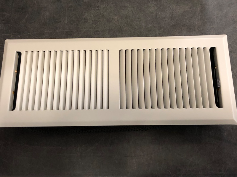 Photo 1 of Rocky Mountain Goods Floor Register Vent for 4-Inch by 10-Inch Vent Openings (Item Dimensions 11.5 x 5.5") - Easy Adjust Air Supply Lever - Premium Finish - Heavy Duty to Allow Walk on use (White)