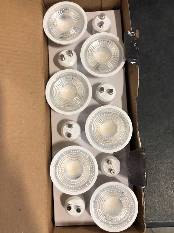 Photo 1 of TJOY LED GU10 Light Bulbs, GU10 Non-Dimmable Replacement for Recessed Track Lighting, 5000K Daylight White, 4W Equivalent 35W, 300LM, MR16 LED Bulb for Living Room, Range Hood, 12 Pack