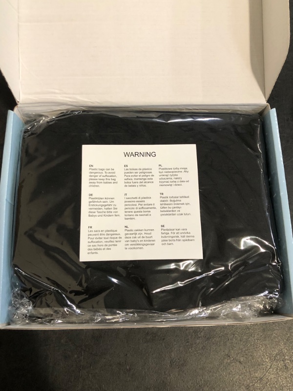 Photo 1 of Lirex Fitted Sheet, Twin XL Size 100% Cotton 300 Thread Count Soft Breathable Fitted Sheet, 100x190cm, Black