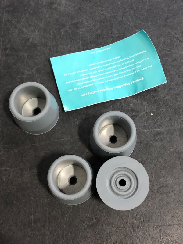 Photo 1 of Walker Tips (Set of 4), 1-1/8" Replacement Rubber Walker Feet Caps, Heavy Duty Rubber Tips for Commode, Shower Chair Leg Caps with Metal Insert