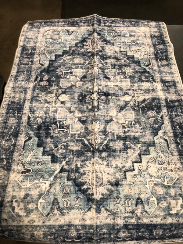 Photo 1 of AMADA HOMEFURNISHING 2x3 Washable Area Rug, Low-Profile Entryway Rug with Non-Slip Backing & Durable Edge Binding, Vintage Rug Pattern, Small Rugs for Entryway, Kitchen & Living Room