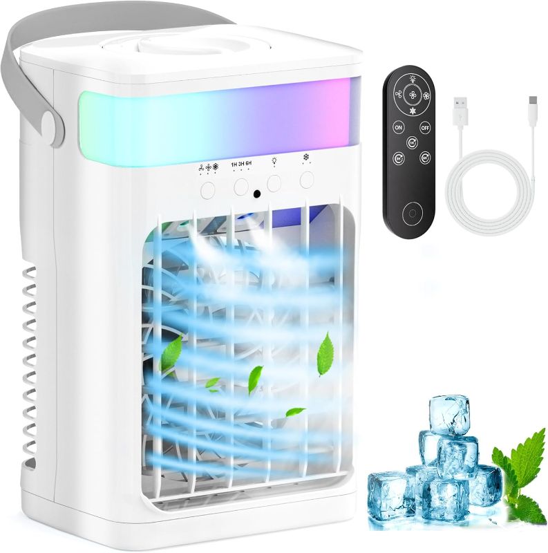Photo 1 of Portable Air Conditioners,Air Conditioner,Ac Unit with 1500ML Water Tank,2 Spray Ports,3 Wind Speeds,3 Timers,10 kinds of Colorful Lights,Portable Ac Units for Room Camping Car Office