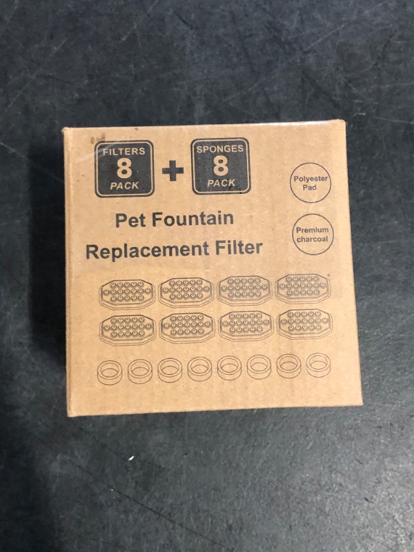 Photo 1 of Cat Water Fountain Filters for 108oz/3.2L… (4 Month Supply: 8 Filters & 8 Sponges)
