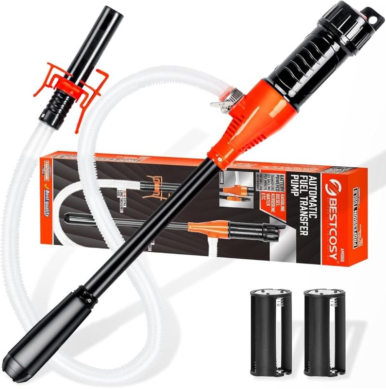 Photo 1 of Portable Transfer Pump Battery Operated Electric Siphon Pump for Gas, Fuel, Diesel, Water Transfer 2.4 GPM Flow Oil Extractor -Easy to Use Hand Fuel Pump, Multi-Use Siphon Fuel Transfer Pump
