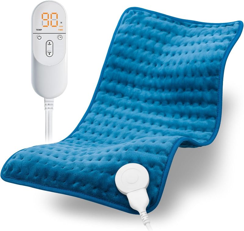 Photo 1 of Heating Pad for Back Pain Relief, Electric Heating Pads for Cramps/Abdomen/Waist/Shoulder with 6 Heat Settings and Auto-Off, Moist/Dry Heat pad, Christmas Gifts for Women Men Mom Dad, 12" x 24"

