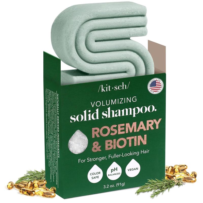 Photo 1 of Kitsch Rosemary & Biotin Shampoo Bar - For Hair Growth, Strengthening, Thickening & Volumizing Shampoo for Women and Men - Free of Parabens, Sulfates & Silicones - Made in USA - 3.2 oz
