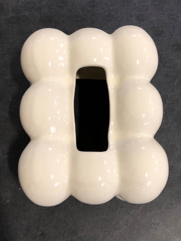 Photo 1 of Tissue Box Cover, Ceramic Tissue Holder, Facial Tissue Box for Sink Counters, Desks, Bathroom Vanity, Office, Home Decor, Restaurant, White Facial Paper Holder,8.3x6.3x3.9''
