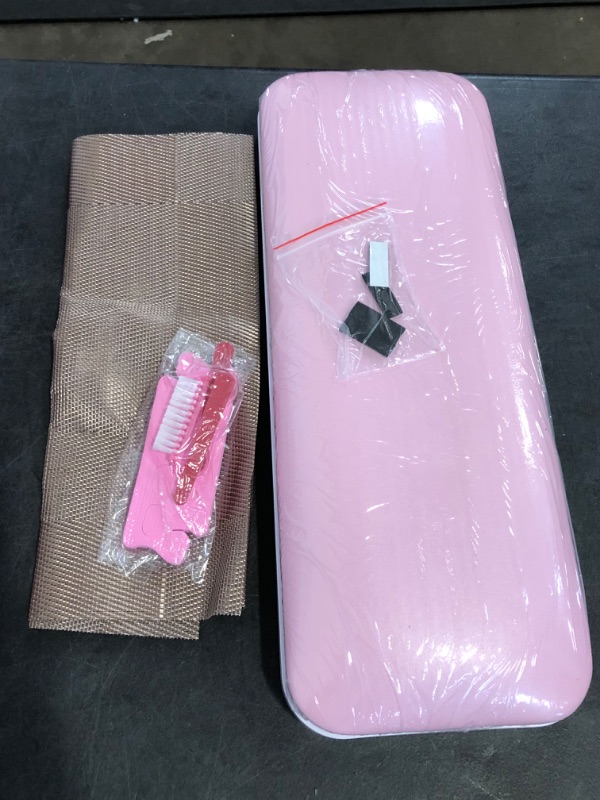Photo 1 of Nail Arm Rest,Foldable Manicure Hand Rest,PU Leather Nail Hand Pillow for Acrylic Nails Cushion,Nail Arm Rest for Nail Tech Manicure Salon Home,Pink
