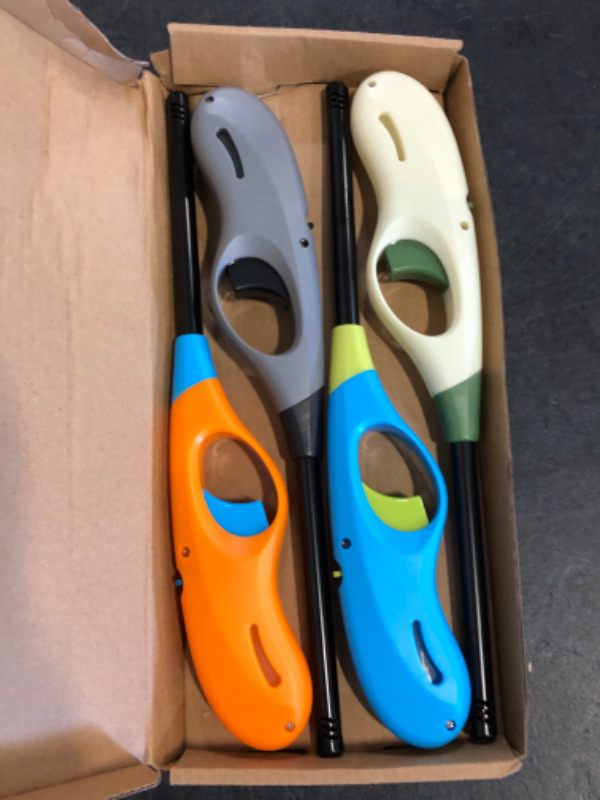 Photo 1 of Butane Lighter, 4pcs Refillable Long Flame Lighter for BBQ Candle(No Butane Inside)
