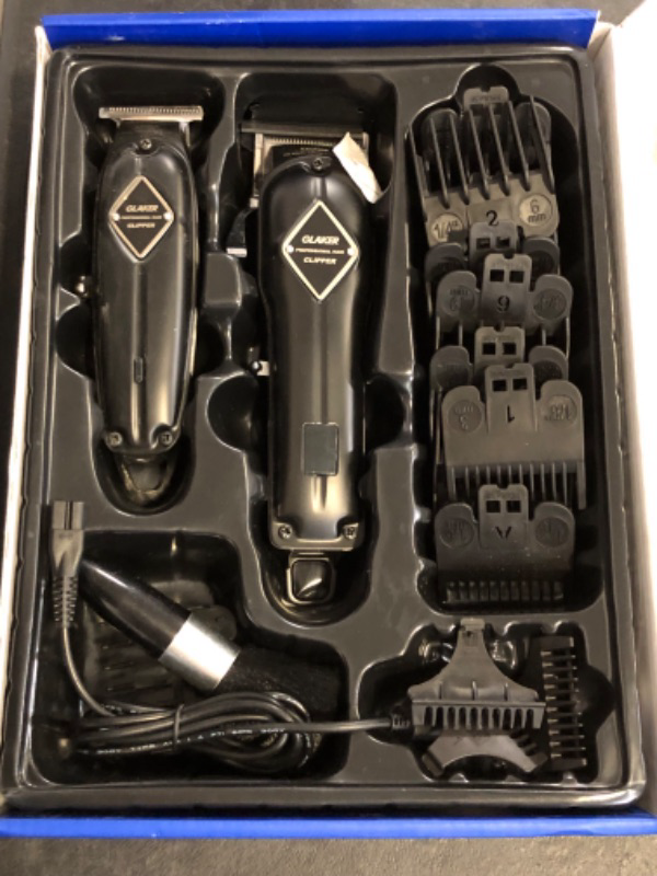 Photo 1 of GLAKER Hair Clippers for Men Professional - Cordless Clippers and Trimmers Set, Complete Barber Kit for Hair Trimming & Beard Grooming, Mens Haircutting Kits for Blending & Fade Cuts (Black)
