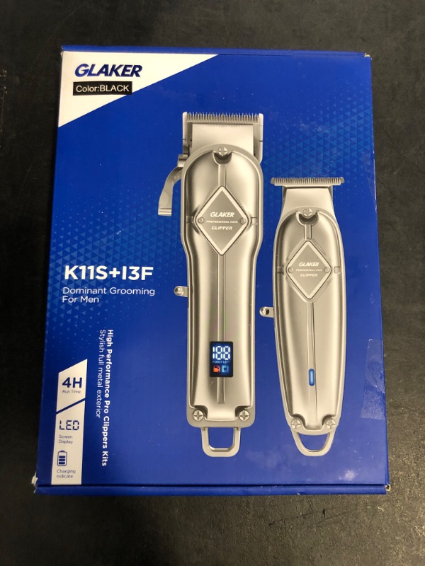 Photo 1 of GLAKER Hair Clippers for Men Professional - Cordless Clippers and Trimmers Set, Complete Barber Kit for Hair Trimming & Beard Grooming, Mens Haircutting Kits for Blending & Fade Cuts (Black)
