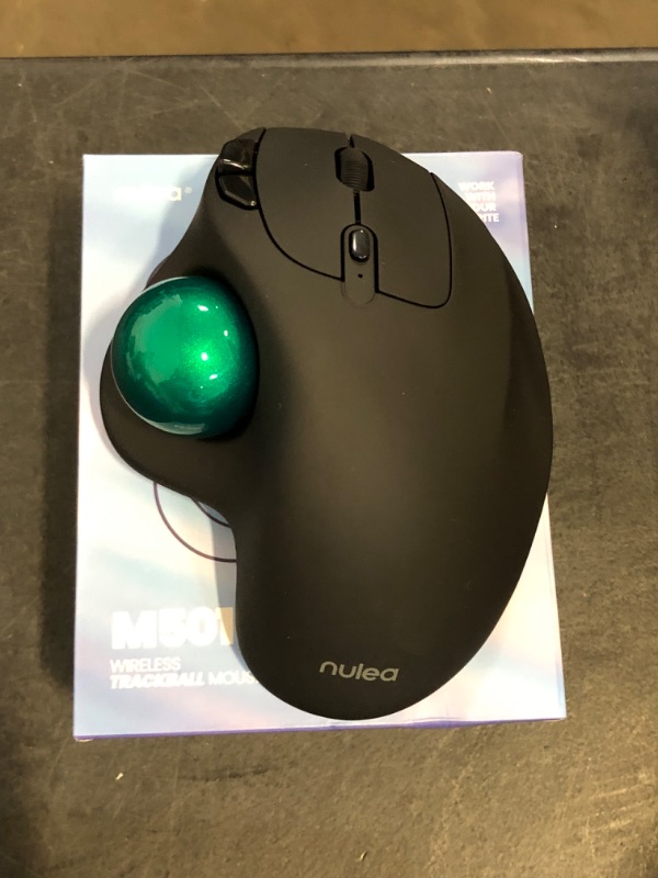 Photo 1 of Nulea Wireless Ergonomic Trackball Mouse, Rechargeable, Bluetooth Rollerball Mouse, 44mm Index Finger Trackball, 5 Adjustable DPI, Compatible with PC, Laptop, iPad, Mac, Windows, Android
