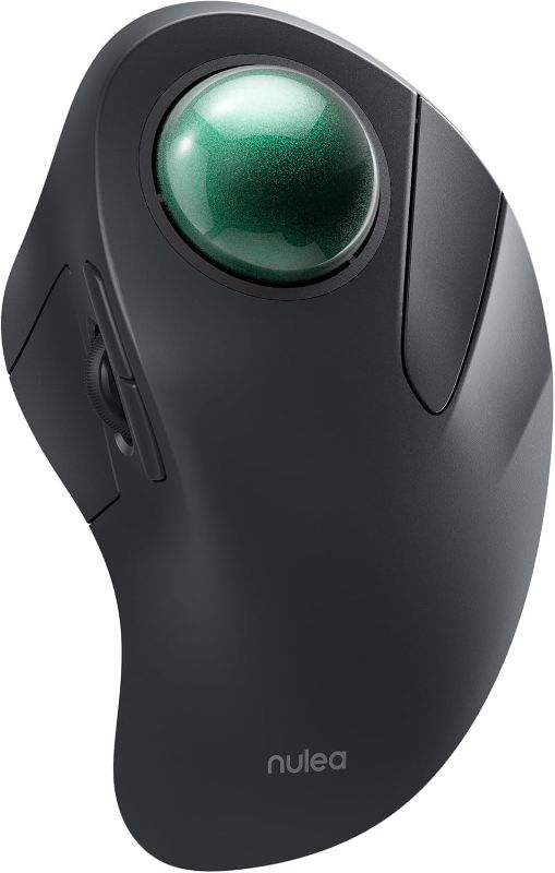 Photo 1 of Nulea Wireless Ergonomic Trackball Mouse, Rechargeable, Bluetooth Rollerball Mouse, 44mm Index Finger Trackball, 5 Adjustable DPI, Compatible with PC, Laptop, iPad, Mac, Windows, Android
