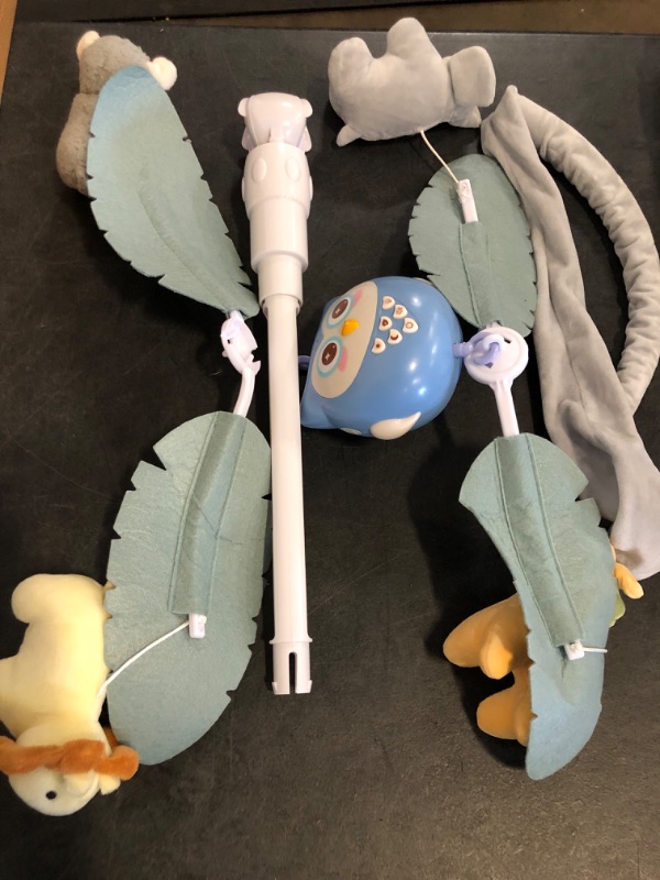 Photo 1 of YUNGCHI Baby Crib Mobile with Music and Lights for Boys Musical Mobile Animals for Girl Crib Bassinet Toys Hanging Portable Baby Mobile for Pack and Play
