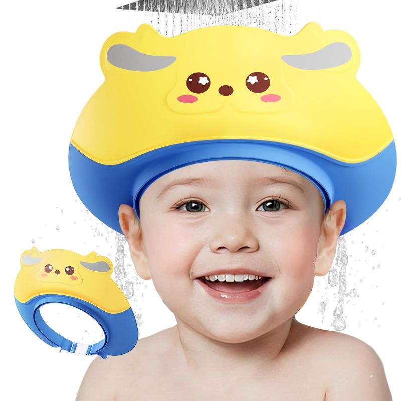 Photo 1 of Baby Shower Cap Shield for Kids Soft Silicone Adjustable1-8 Years Old Hair Washing Hat for Kids Toddler Shower Cap Shield Makes The Baby Bath More Fun
