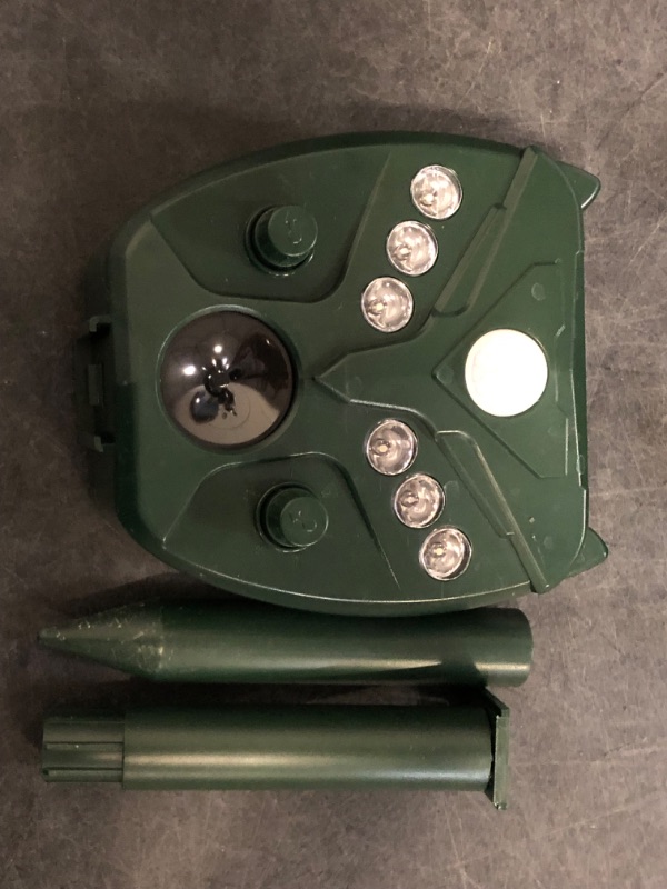 Photo 1 of Upgraded Solar Ultrasonic Animal Repeller, 2024 Cat Dog Repellent Outdoor,Waterproof Deer Repeller Squirrel for Raccoon, Skunk, Rabbit, Fox, Bird with Motion Detection and 6 LED Flashing Green
