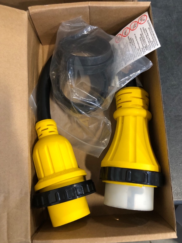 Photo 1 of Marine Shore Power Adapter Cable 50-Amp to 30 Amp Nema SS2-50P to L5-30R, Marine-50Amp 125/250V SS2-50 Male to L5-30 125 Volt 30Amp-Shore Power Female Converter, 50A to 30A Twist Lock Adapter, 1.5FT
