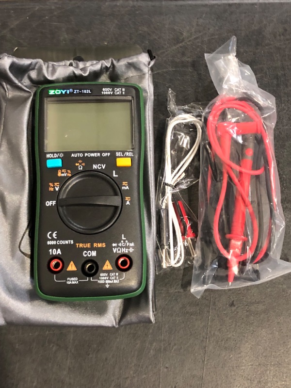 Photo 1 of ZT102L Digital Multimeter with NCV Function Compact Portable Inductance Capacitance Tester Inductor Meter Backlit Screen Display
