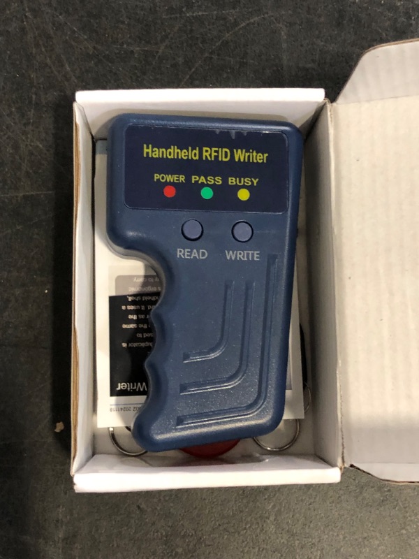 Photo 1 of Handheld RFID Copier Smart ID Card Duplicator Used for ID IC HID Card+5pcs Mix Colors T5577 Key fobs
