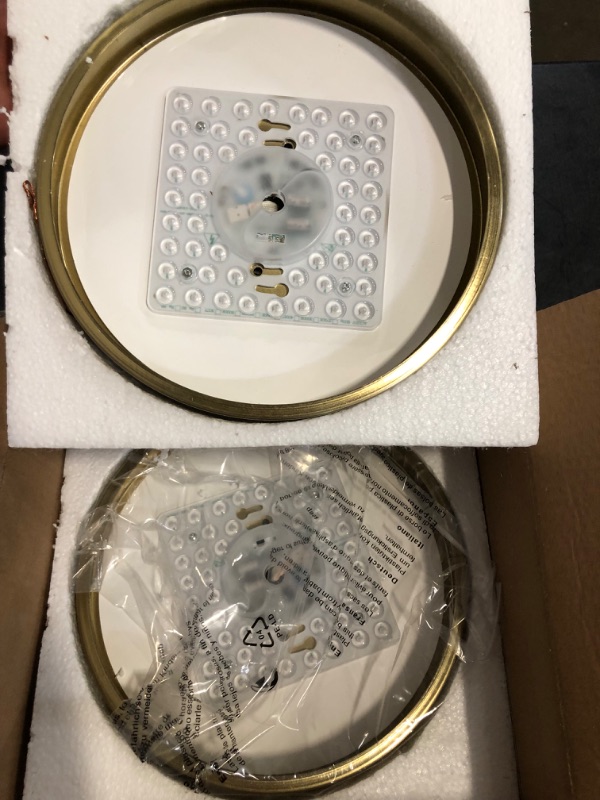 Photo 1 of 2 Pack 9 Inch Brushed Gold Metal Flush Mount LED Ceiling Light,3000K-5000K Thin Round Low Profile Ceiling Lamp,Modern Surface Mount Ceiling Light Fixtures for Bedroom Hallway Bathroom
