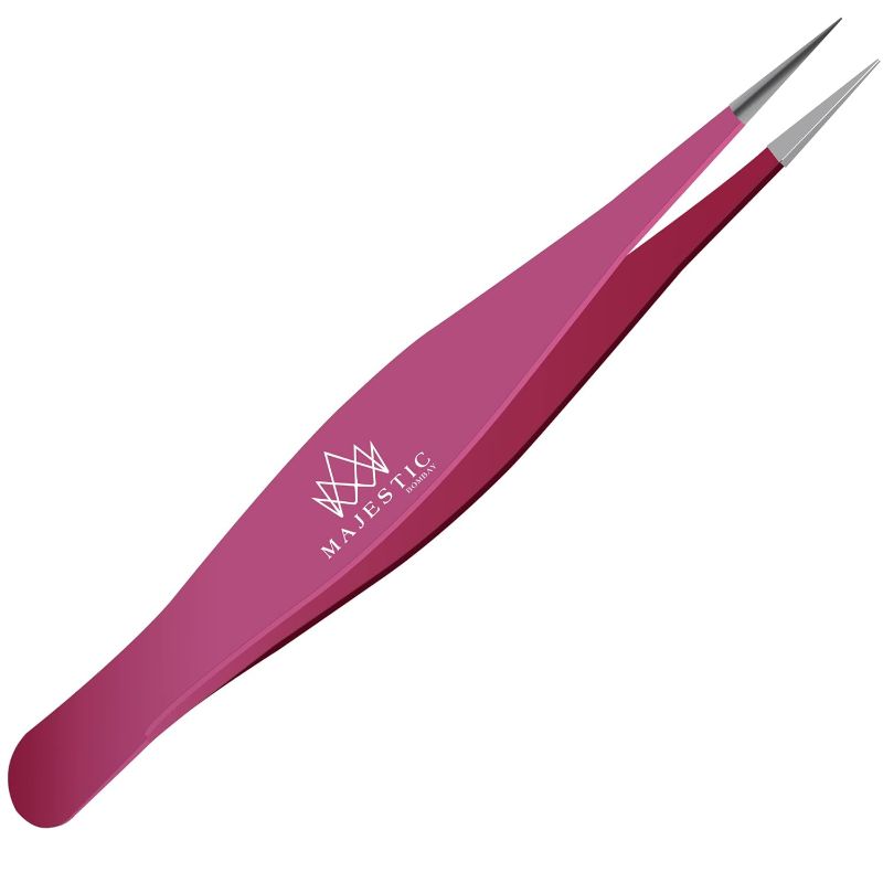 Photo 1 of Majestic Bombay Fine Point Tweezers for Women and Men – Splinter Ticks, Facial, Brow and Ingrown Hair Removal–Sharp, Needle Nose, Surgical Tweezers Precision Pluckers best tweezers for chin hair
