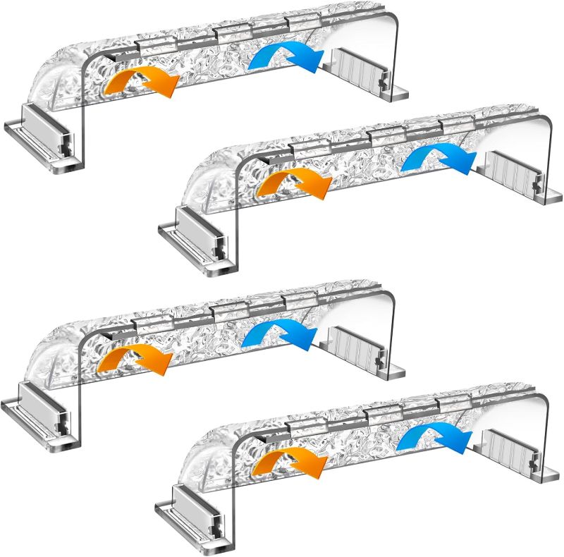 Photo 1 of 9”-15.5” Adjustable Magnetic Air Deflector with Unique Surface for Sidewall, Ceiling Registers and Vents (4 Pack)

