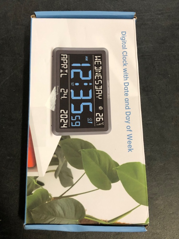 Photo 1 of DreamSky Digital Clock with Date and Day of Week - Large Calendar Clock for Seniors Elderly, Loud Alarm Clock for Bedroom Desk, Backlight Dimmer, Adjustable Volume, USB Port, Auto DST, Battery Backup
