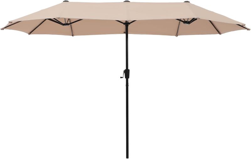 Photo 1 of HERA'S PALACE 13 ft Rectangle Patio Umbrellas Large Outdoor Umbrella with Crank Powerful UV Protective Table Umbrella Outdoor Patio for Backyard, Pool, Garden, Deck
