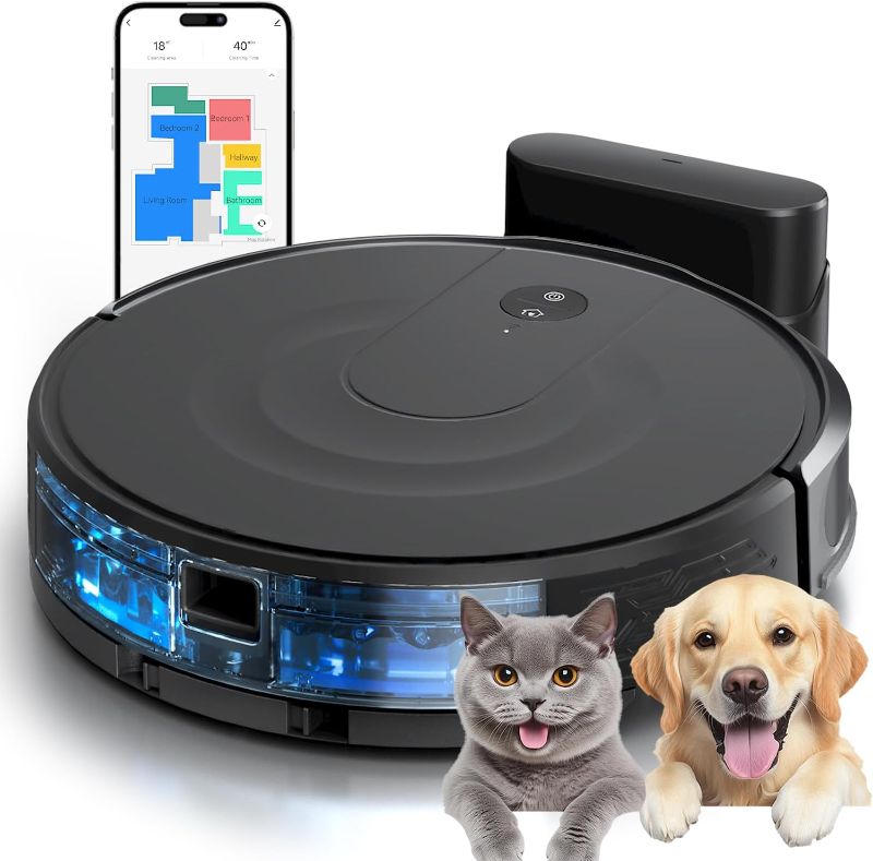 Photo 1 of Robot Vacuum and Mop Combo with 9000Pa Suction, LiDAR Navigation & Ultra-Slim Design, 200-Min Runtime, Auto Recharge, Smart Mapping Robotic Vacuum Cleaner for Pet Hair, Hard Floors & Carpets
