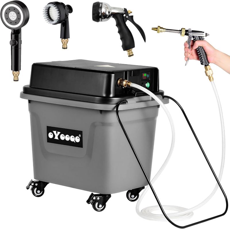 Photo 1 of Electric Power Washer | 10Gal Tank + 5Hr Battery | Max 330PSI Cordless Pressure Washer with Multi-Purpose Accessory Kit for Car Wash, Camping Shower, Patio/Garden Cleaning & Pet Bathing
