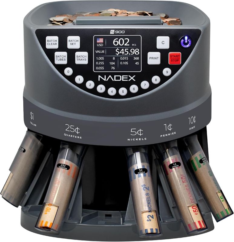 Photo 1 of Nadex S900 Coin Sorter, Counter and Wrapper | 48 Preformed Wrappers Included
