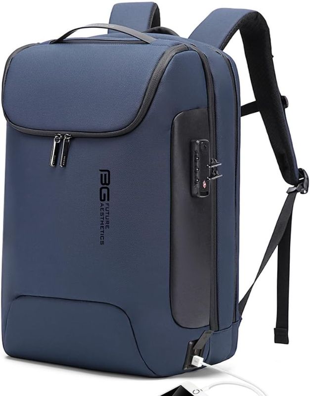 Photo 1 of BANGE Mens Business Backpack for Work, Computer Backpacks for Laptops for 17.3 Inch, Men's Backpack with Lock Anti Theft, Backpack for Traveling with USB charging Port
