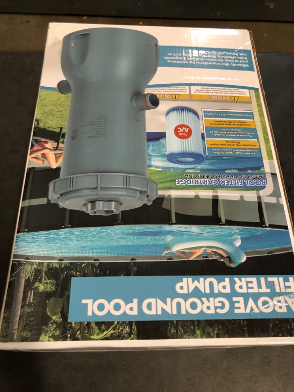 Photo 1 of Pro Series 1000 GPH Above Ground Pool Filter Pump, Powerful Pool Cartridge Filter Pump, Water Circulation and Filtration System -Improved Water Clean & Clarity, Pools Pumps Above Ground-Gray
