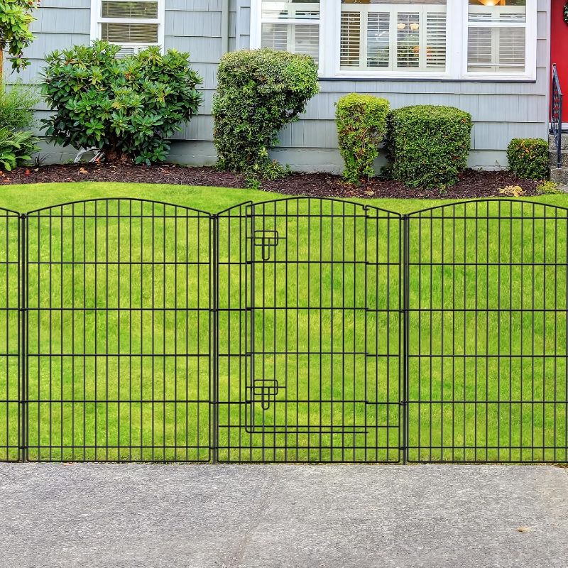 Photo 1 of INJOPEXI Decorative Garden Fence 12 Panels 26ft (L)×36in (H) Garden Fences with 11 Panels + 1 Gate, No Dig Animal Barrier Rabbit Fencing Rustproof Metal Wire Temporary Dog Fence for Patio Outdoor Yard
