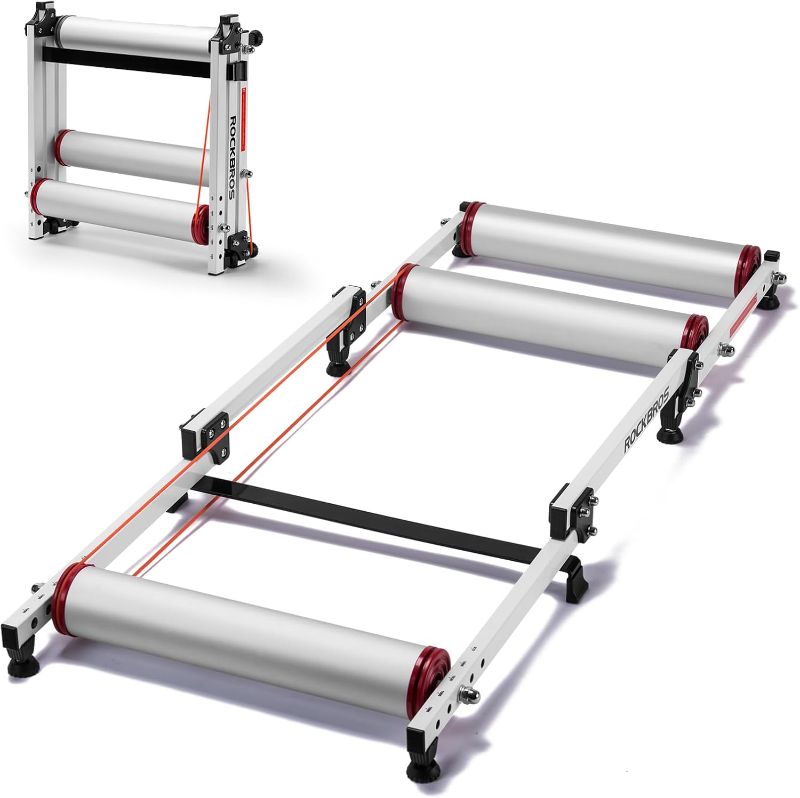 Photo 1 of ROCKBROS Bike Rollers Adjustable Bike Trainer Stand Foldable Indoor Cycling Bicycle Roller with Resistance for MTB Road Bike Exercise