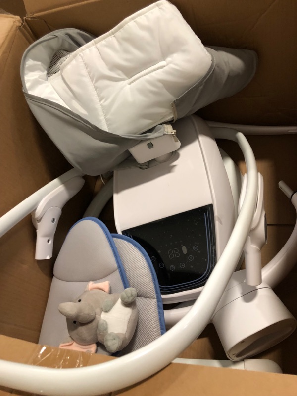 Photo 1 of Baby Swing for Infants, ?3D-Motion Electric Infant Swing for Baby Boy Girl, Adjustable Height and Angle 180°Rotating Seat (Classic Oat)
