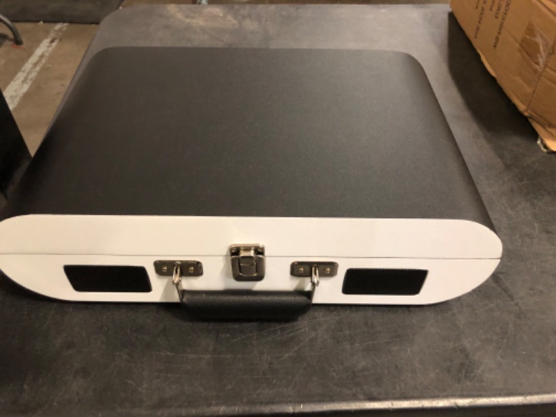 Photo 1 of Portable Record Player with Bluetooth, 3-Speed Turntable, 1800mAh Rechargeable Battery, Headphone Jack, Aux & RCA Output – Vintage Suitcase Design for Vinyl Lovers

