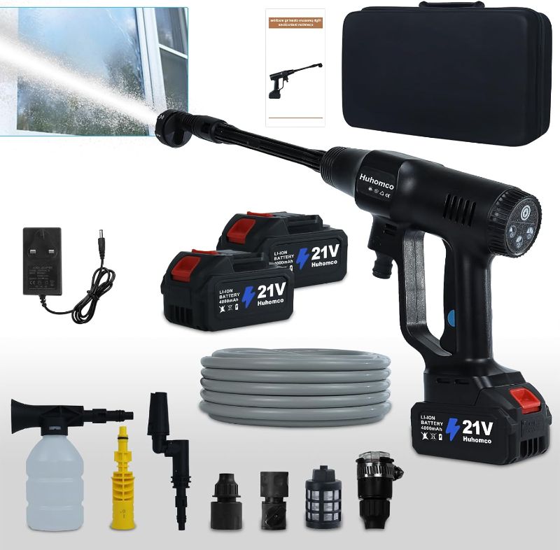 Photo 1 of Pressure Washer Cordless Battery Powered 1450PSI with 2×4.0Ah Battery,Battery Operated Pressure Washer,Portable Power Washer Handheld for Car Cleaning
