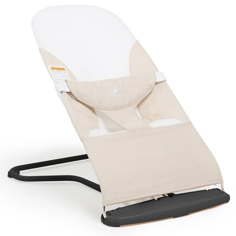 Photo 1 of ComfyBumpy Ergonomic Baby Bouncer Seat - Safe, Portable Bouncing Chair with Adjustable Height Positions - Infant Sleeper Bouncy Seat Perfect for Newborn Babies (Oatmeal)