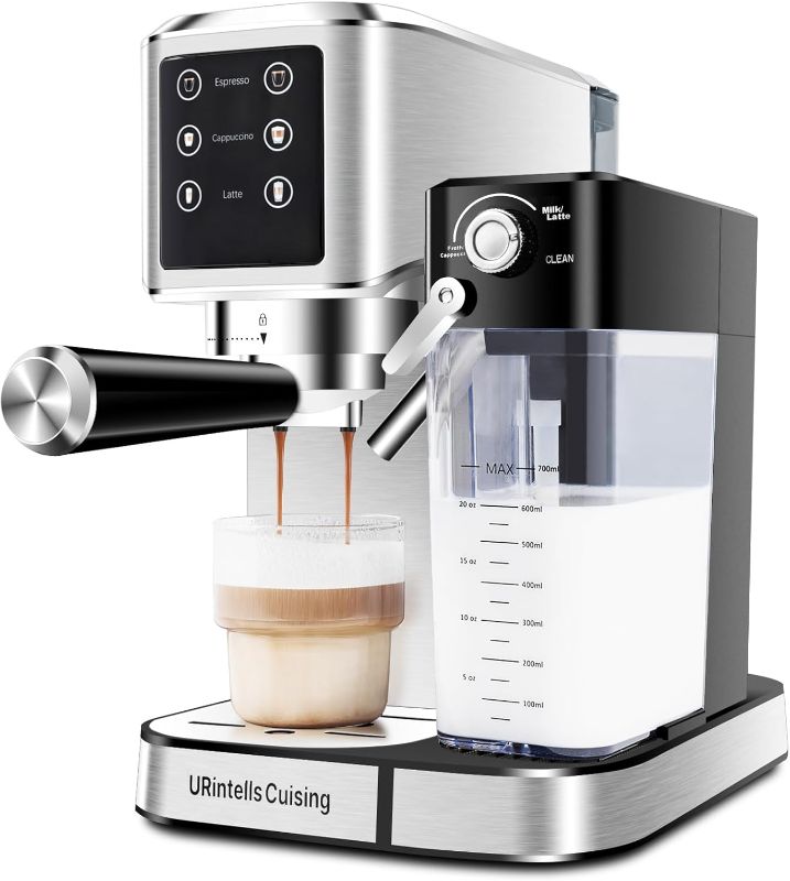 Photo 1 of Espresso Machine 20 Bar, Touchscreen Espresso Maker with Automatic Milk Frother for Cappuccino Latte, Expresso Coffee Machine for Home with Dual Heating System and Dual Pump
