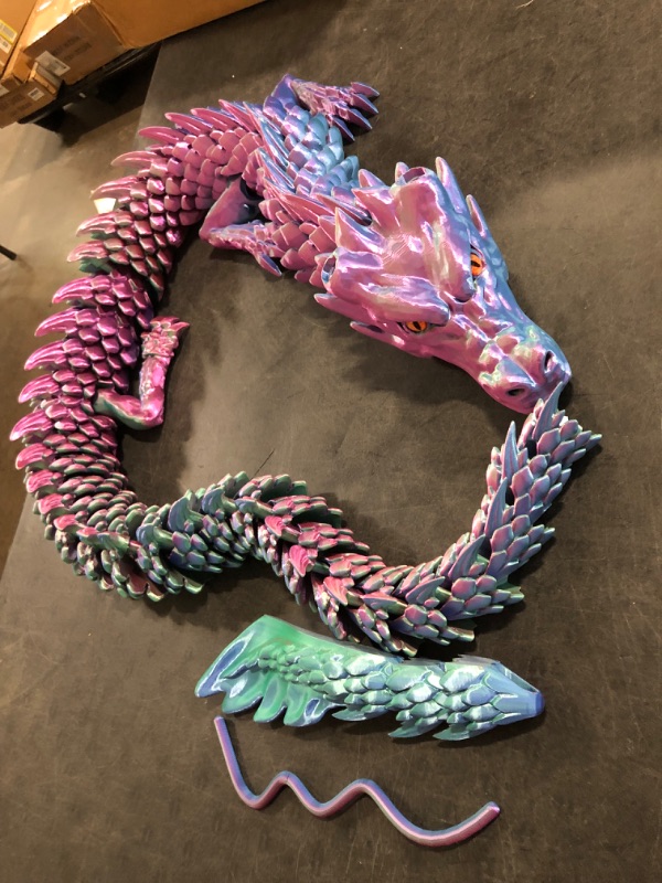 Photo 1 of 47.3inch Super Large 3D Printed Dragon Models,Flexible Joint Animal lacertid Figurines, 3D Printing Stuff Cheap,Stress Relief, Fidget restlessness, ADHD Toys, Surprise Fantasy Gifts (33.5inch)
