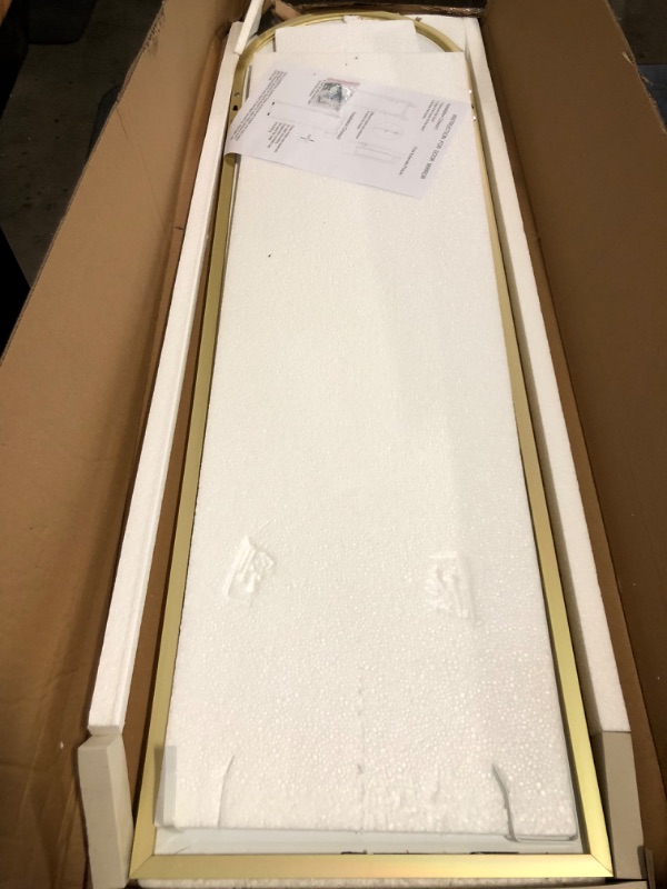 Photo 1 of Door Mirror, Arched Full Length Mirrors Over The Door, 14"x 48" Hanging or Wall Mirror, Full Body Mirrors, Gold
