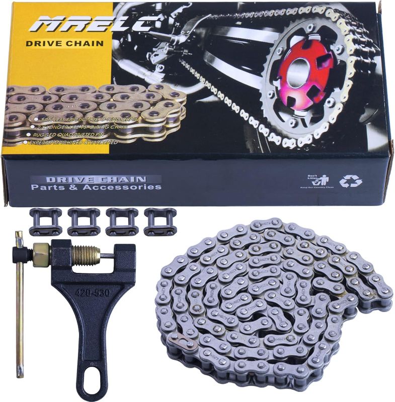 Photo 1 of 428 Motorcycle Chain+ Chain Breaker,114-links Heavy Duty Drive Chain