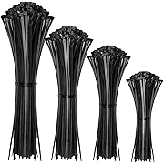 Photo 1 of Cable Zip Ties,400 Pack Black Assorted Sizes 12+8+6+4 Inch,Multi-Purpose Self-Locking Nylon Cable Cord Management ,Plastic Wire Ties for Home,Office,Garden,Workshop. By HAVE ME TD
